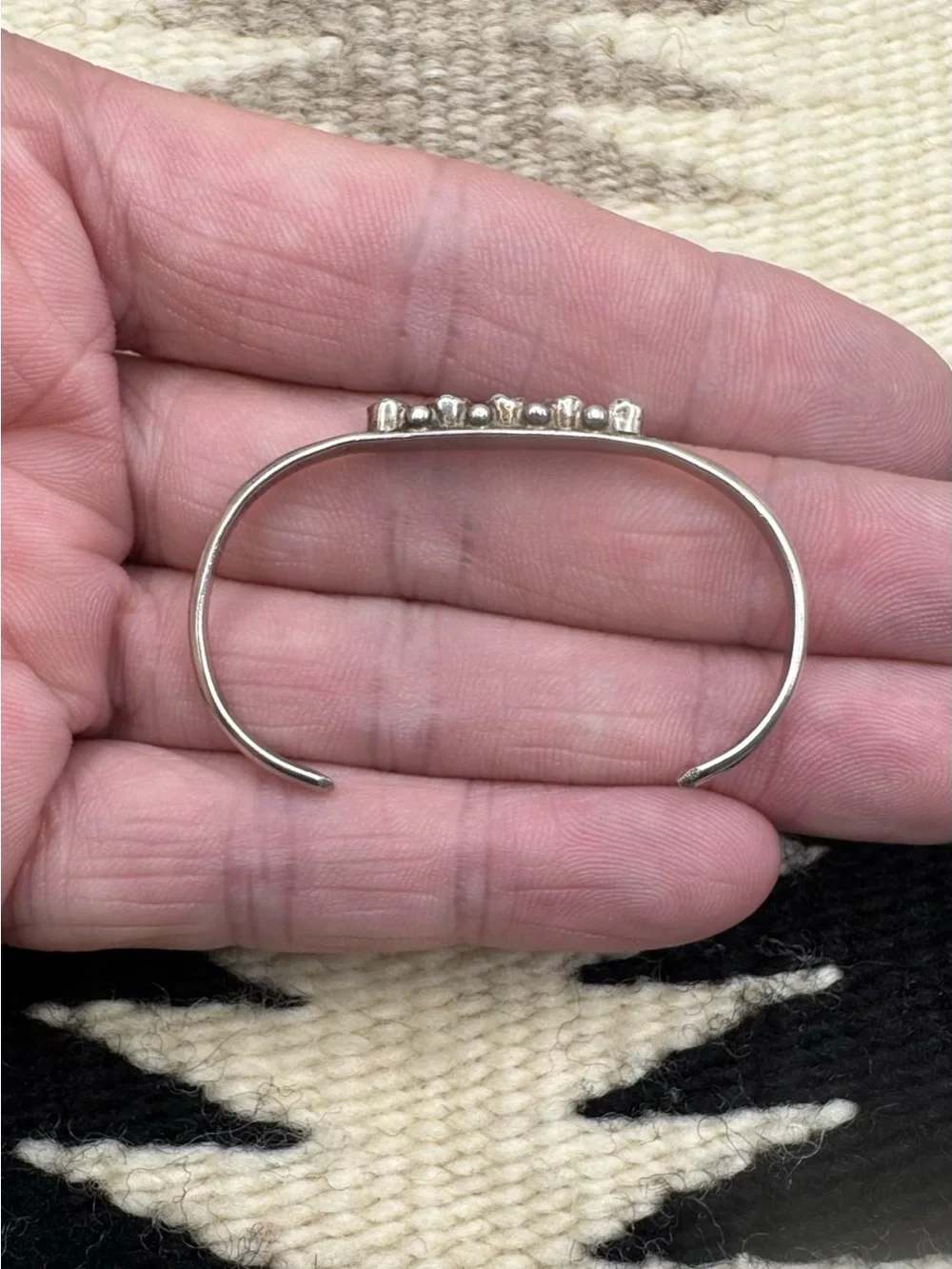 Navajo Native American Sterling Silver Turquoise Childs Baby Cuff Bracelet